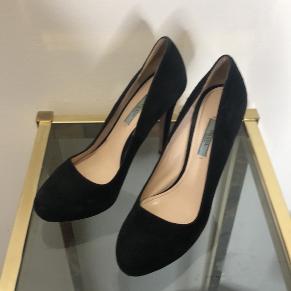 Prada black suede 5inch stiletto pump size 9 - Picture 3 of 12
